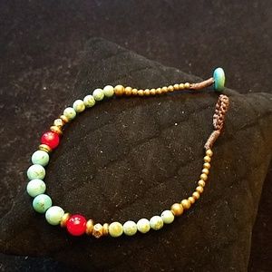 Thai turquoise & coral bracelet